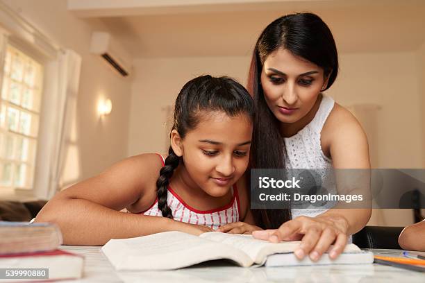 Reading A Book Stock Photo - Download Image Now - Homework, Parent, Assistance