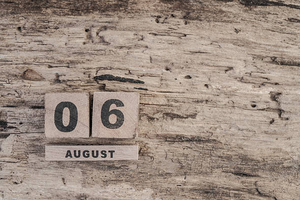 istock cube calendar for august on wooden background with copy space 540089320