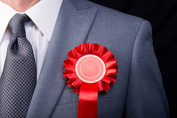 Election Candidate - Red Rosette stock photo