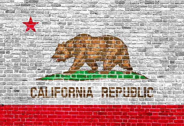istock California Republic US flag painted on old vintage brick wall 540090890