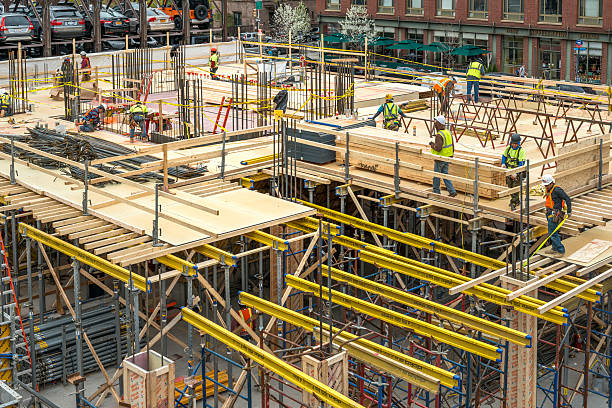 New York, USA - April 29, 2014: New York Construction work on 10th avenue, near high line in Manhattan.