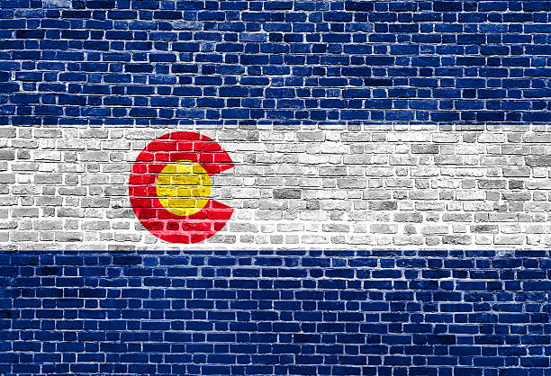 istock Colorado US flag painted on old vintage brick wall 540091408