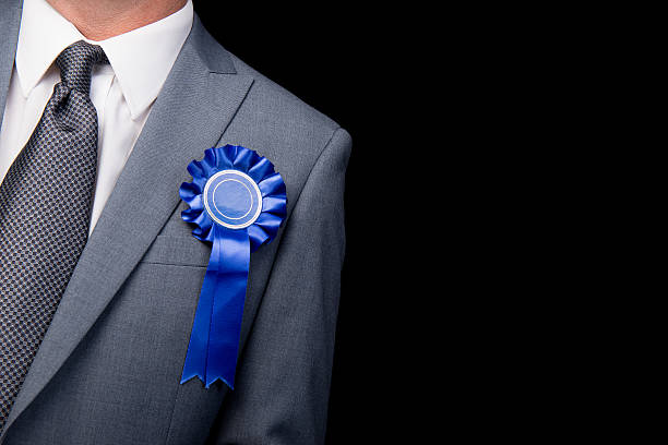 Election Candidate - Blue Rosette stock photo