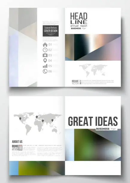 Vector illustration of Set of business templates for brochure, magazine, flyer, booklet or