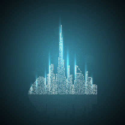 Technology image of Dubai. The concept illustration 