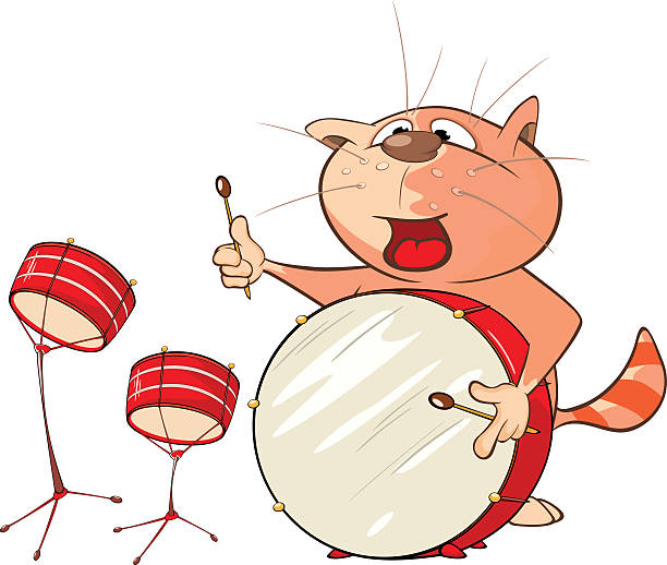istock Illustration of Cute Cat Drummer. Cartoon Character 540098320