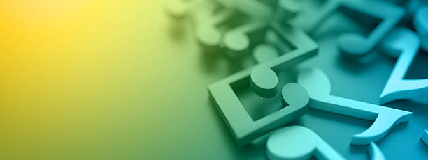 fondo de notas musicales - música fotografías e imágenes de stock