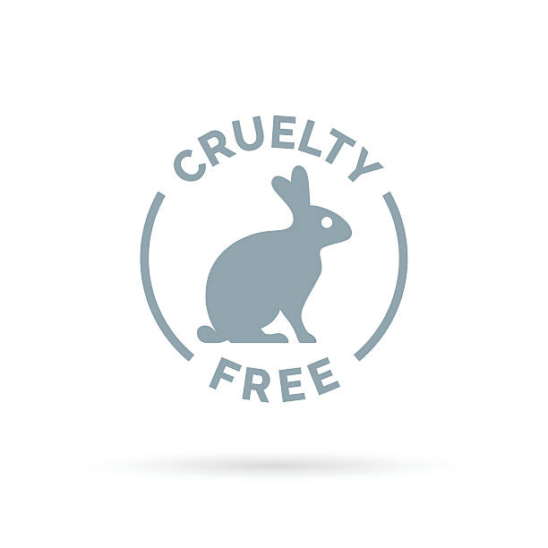 Cruelty free icon design with rabbit silhouette symbol Animal cruelty free icon design. Product not tested on animals sign with rabbit silhouette symbol. Vector illustration. animal welfare stock illustrations