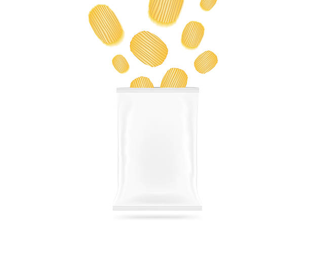 istock Blank chips bag mock up isolated. Clear white potato chip 540100516