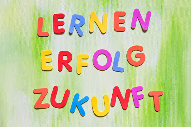 colorful letters, german words lernen, erfolg, zukunft, which means learning, success and future