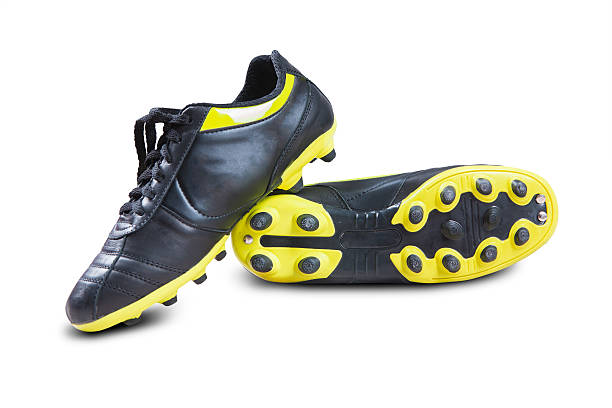 istock Black soccer shoes 540101420