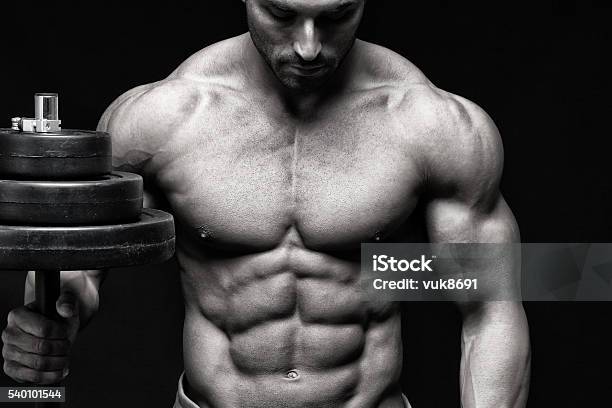 Hard As A Rock Stock Photo - Download Image Now - Men, Abdominal Muscle, Black And White