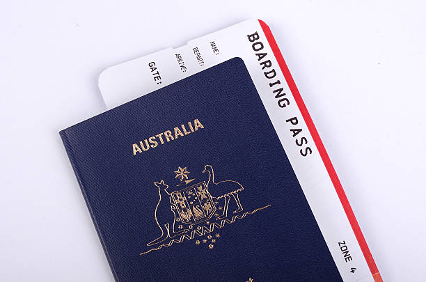 istock Australian Passport with International boarding pass 540101652