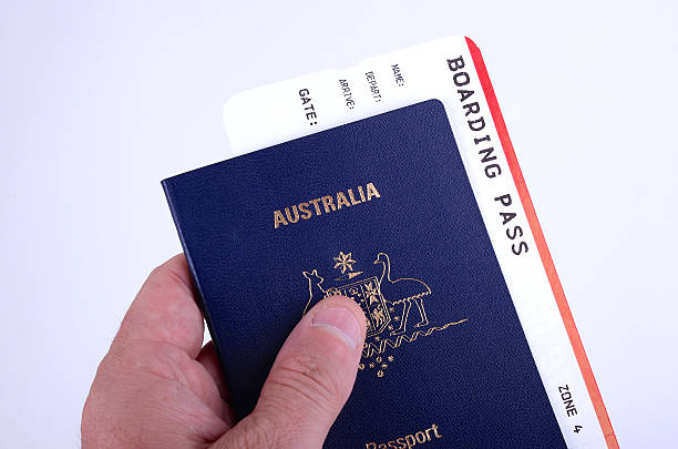 istock Man holding an Australian passport 540102234