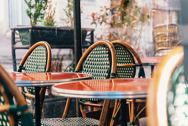 istock empty chairs of street cafe in Paris 540103938