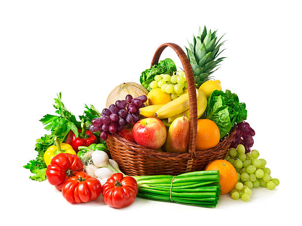 овощи и фрукты  - basket of fruits стоковые фото и изображения