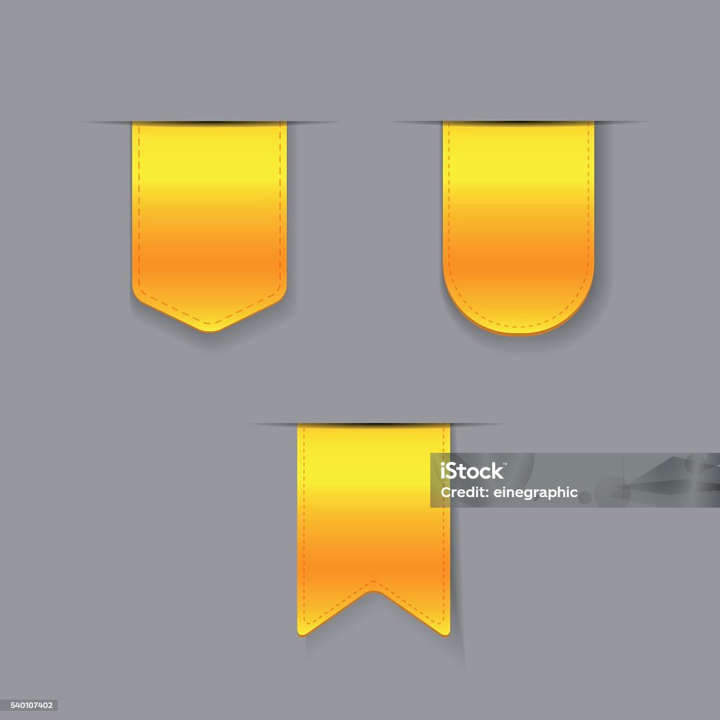 Bottom Ribbon Yellow Yellow Ribbon Vector Set Stock Illustration - Download Image Now ...