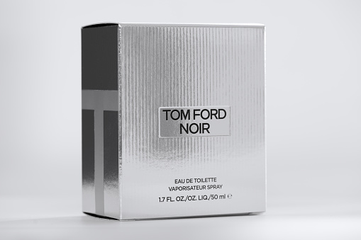 Antibes, France - June 15, 2016: Product shot of Tom Ford Noir eau de toilette. Fashion designed and film director Tom Ford launched the fashion brand of his own name in 2006.