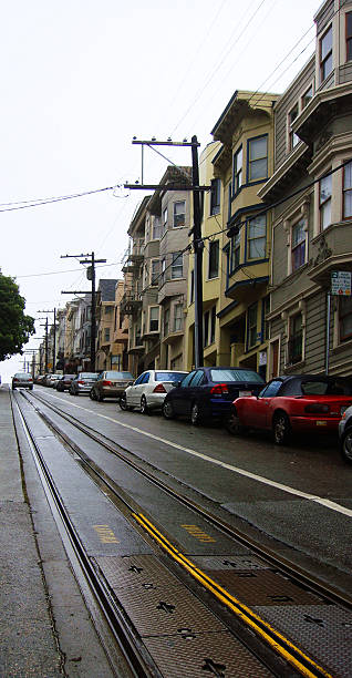istock Steep road and tramway in San Francisco Downtown 540113614
