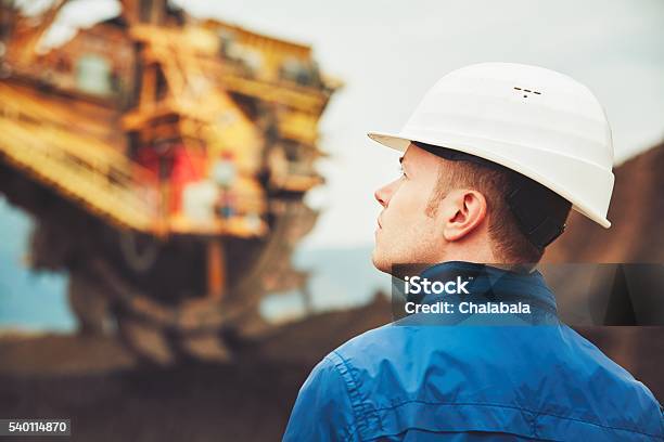 Coal Mining In An Open Pit Stock Photo - Download Image Now - Mining - Natural Resources, Miner, Occupation