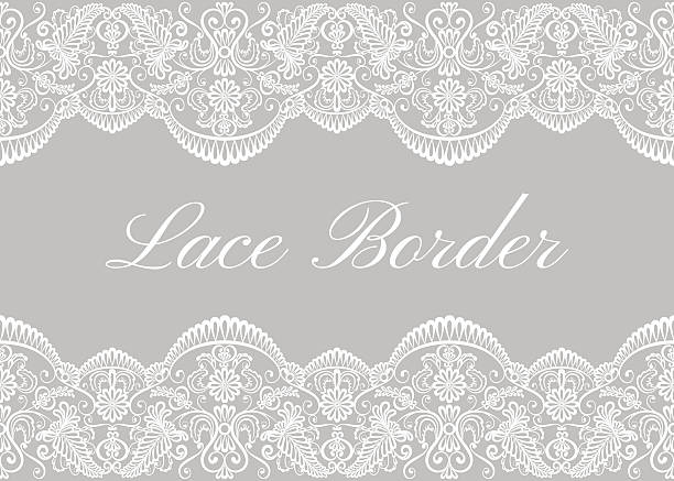 weißer spitze grenzen - lace white pattern flower stock-grafiken, -clipart, -cartoons und -symbole