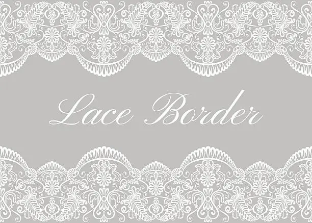 Vector illustration of White lace borders