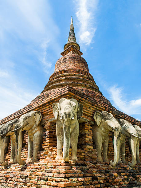 istock Pagoda with Elephant Sculptures at Sorarak Temple 540116134