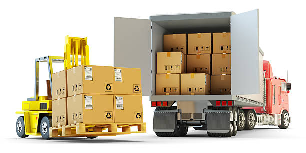 istock Freight transportation, packages shipment and warehouse logistics concept 540118612