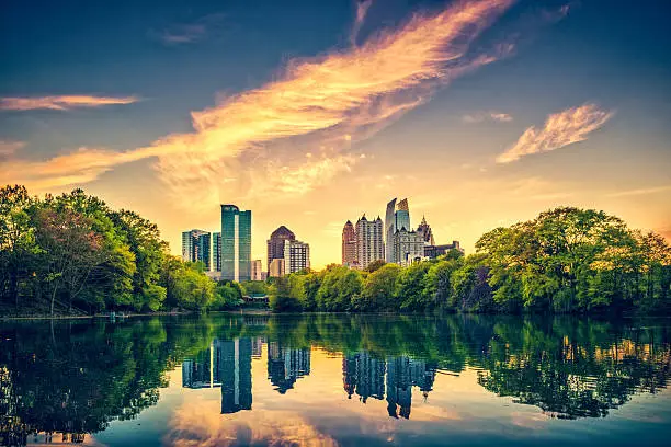 Atlanta Skyline at dusk, Georgia. USA.