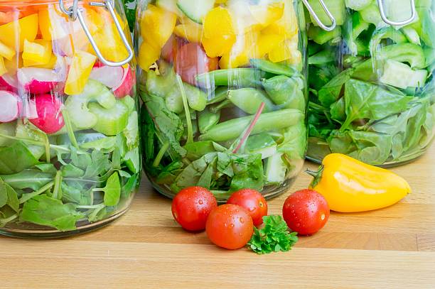 istock Salad in glass storage jars. Close up. 540121956