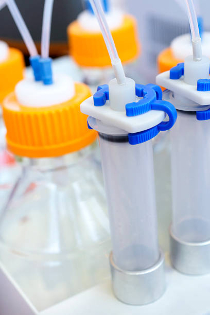 istock Plastic containers with members of their thin tubes. 540123666
