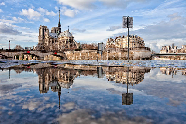 istock Seine river flooding Paris Stock Image 540123808