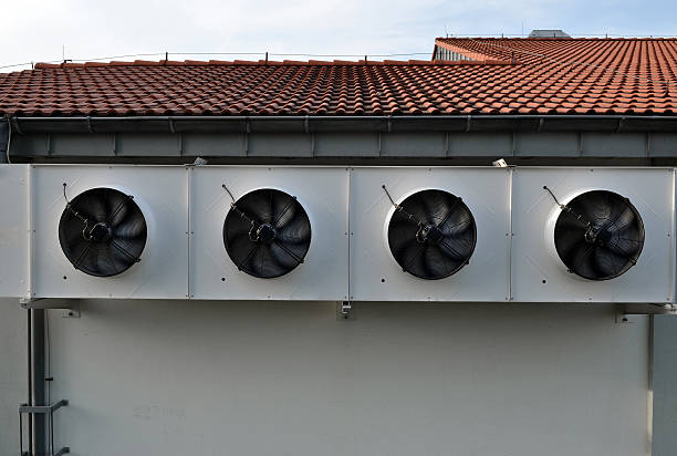 istock Air conditioning system assembled on wall of a building 540124526