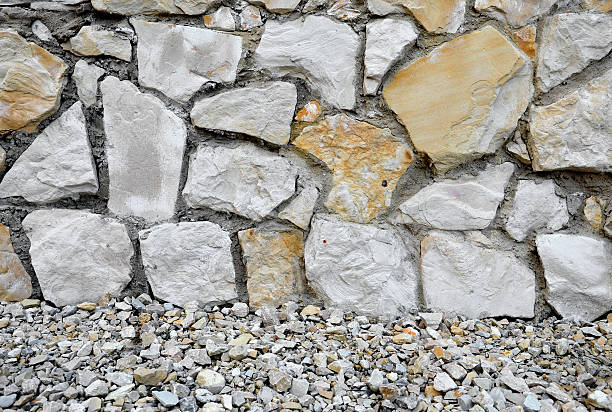 istock Background of bright stone wall mosaic texture 540125470