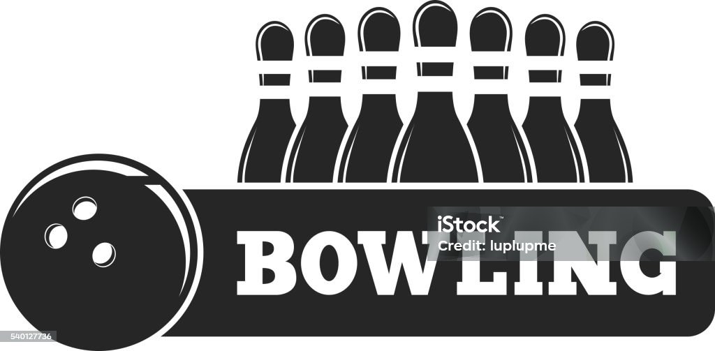 Vector set of bowling emblems. Vector set of bowling logos, bowling logo emblems and bowling logo design elements. Bowling logo logotype templates and bowling logo badges. Bowling logo wings victory, bowling ball sport item. Bowling Ball stock vector