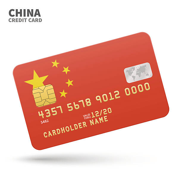 ilustrações de stock, clip art, desenhos animados e ícones de cartão de crédito com a china fundo com bandeira de banco, apresentações e - debt national landmark credit card paying