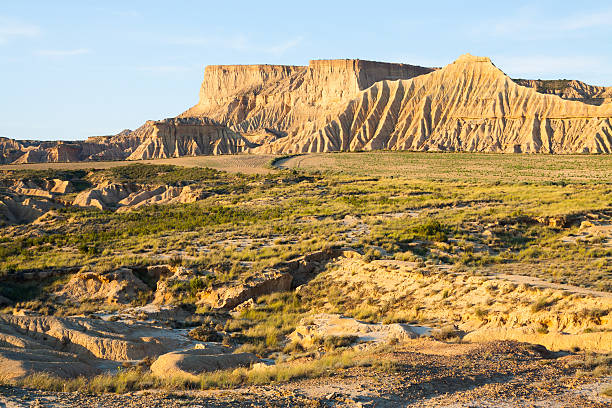 cliff at semi-desert landscape cliff at semi-desert landscape of Navarra in sunny morning barron gorge national park stock pictures, royalty-free photos & images