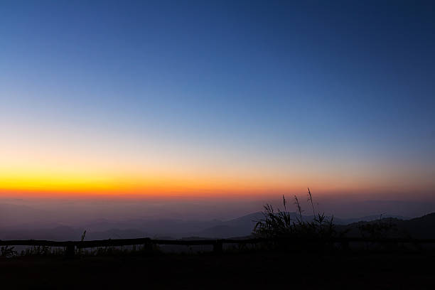 istock Layer of mountain and skyline after sunset 540129576