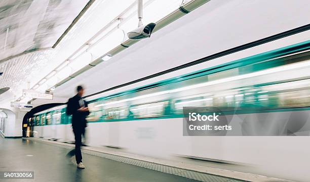 At The Train Station Stock Photo - Download Image Now - Public Transportation, On The Move, Speed