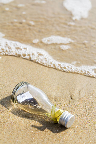 istock SOS message in glass bottle on the beach. 540130604
