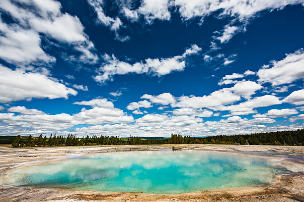 Geysers at Midway Geyser Basin Trailhead, Yellowstone National Park.