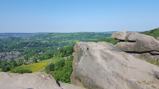 Landscape of Rocks overlooking the countryside.