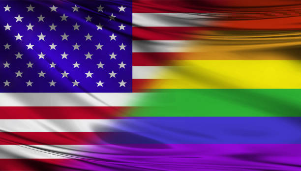 istock Flags of LGBT and the USA 540195334