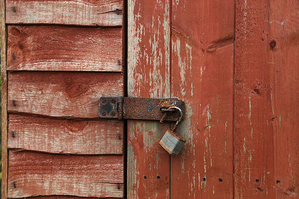 lock, gate, door, Background, old board burgundy