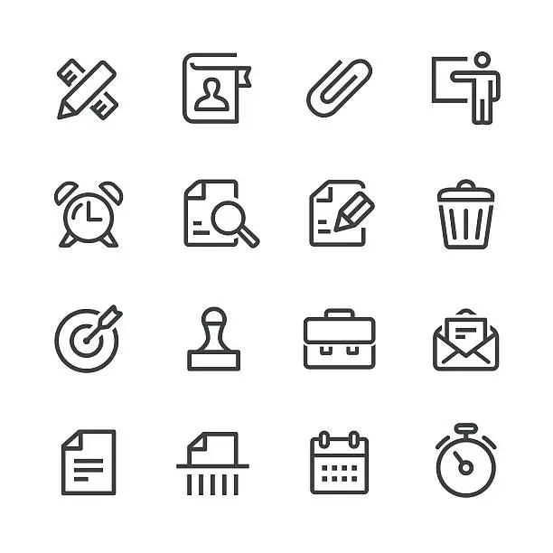 Vector illustration of Business and Office Icons Set - Line Series