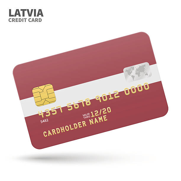 istock Credit card with Latvia flag background for bank, presentations and 540196996