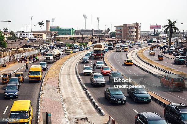 Busy Streets Of African City Lagos Nigeria Stock Photo - Download Image Now - Africa, Lagos - Nigeria, Nigeria