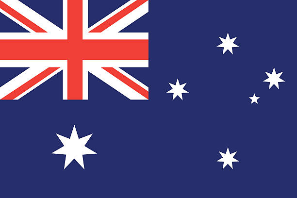 австралийский флаг вектор плоской подошве - kangaroo flag australia australian culture stock illustrations