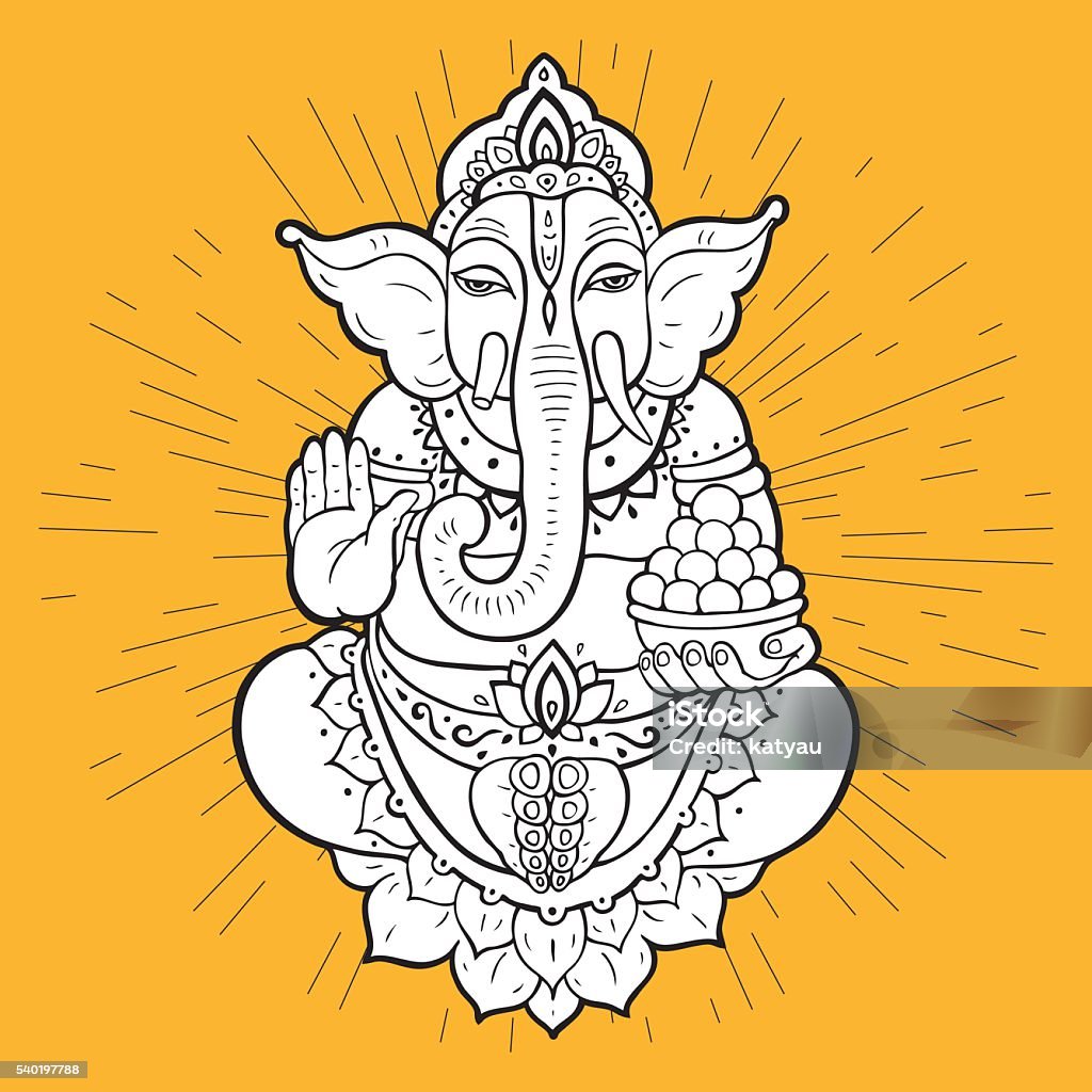 Hindu God Ganesha Stock Illustration - Download Image Now - Psychedelic,  Abstract, Animal - iStock