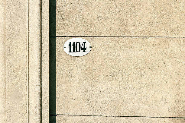istock Enameled house number on facade 540198060